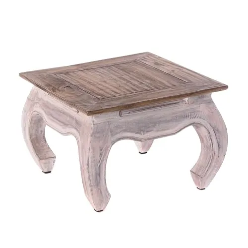 Vintage Design OPIUMTISCH MAHA 50 | 50x35cm aus Mahagoni - Asiatischer Beistelltisch aus massivem Recyclingholz, traditionell handgefertigt mit einzigartigem Design und vielseitig einsetzbar als Couchtisch oder Pflanzenständer.
