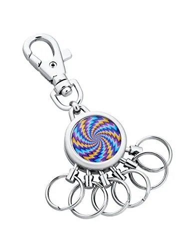 Jadani Schlüsselanhänger Kingsport Hypnotic Schlüsselanhänger aus Metall - mit Karabinerhaken - 6 ausklinkbare Ringe