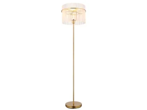 Retro LED Stehlampe Gold für Wohnzimmer und Schlafzimmer