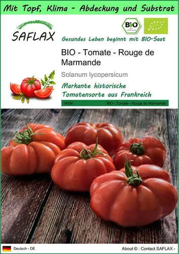 SAFLAX Gemüsesamen SAFLAX - Garden to go - BIO - Tomate - Rouge de Marmande
