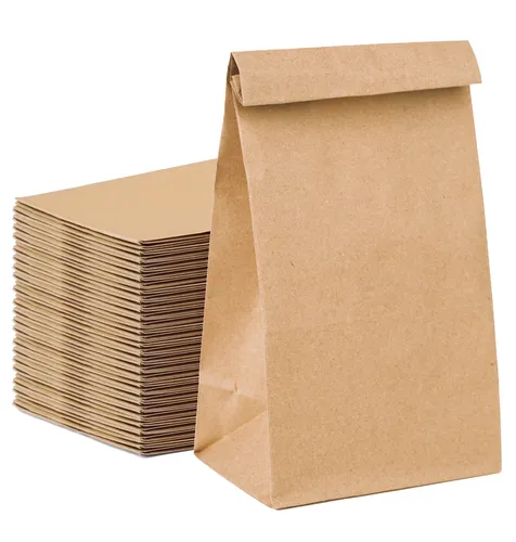 50x Stück Beutel 21 x 14 cm - braune Kraftpapiertüten Geschenktüten Kraftpapierbeutel als DIY Adventskalender - Ostern & Weihnachten - selber machen