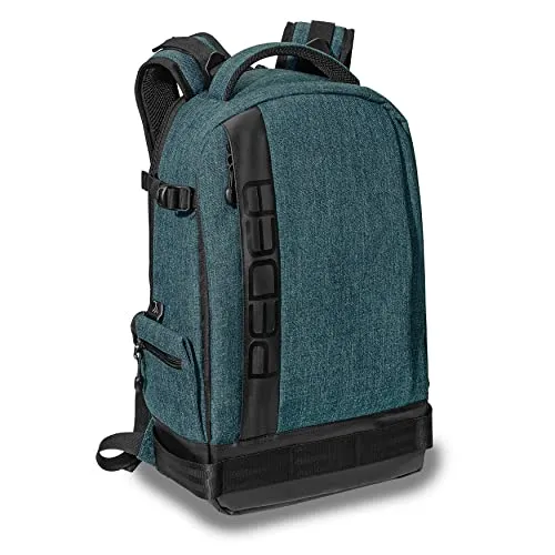 Pedea DSLR-Kamerarucksack Fashion Fotorucksack für Spiegelreflexkameras mit wasserdichtem Regenschutz und variabler Inneneinteilung (Rucksack, petrol)