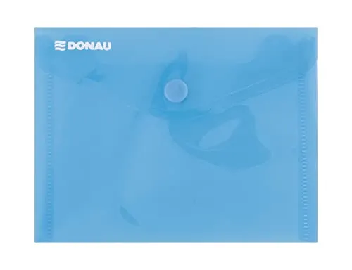 DONAU Umschlagmappe Schnappverschluss PP A6 180 Mikron Blau / / Typ-Umschlag/Art-Mit Schnappsperre/Index-N.a. / Material-Pp/Farbe-Blau/Format-A6 / Dicke [mm]-180µm / Abmessungen (mm)-150x114