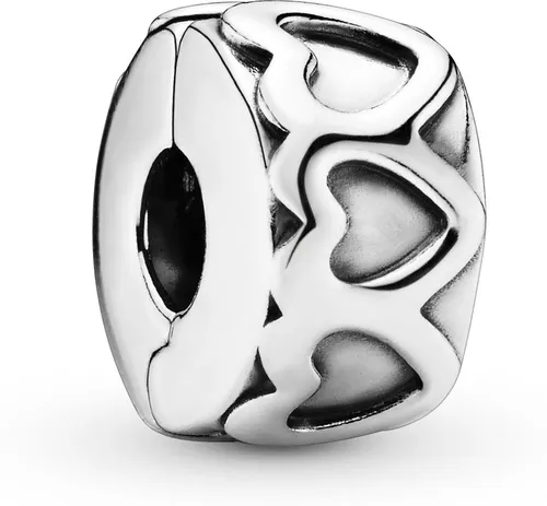 Pandora Bead Clip Gereihte Herzen 791978 Silber - Anhänger aus 925/- Sterling Silber, perfektes Accessoire für deine individuelle Charm-Kollektion.