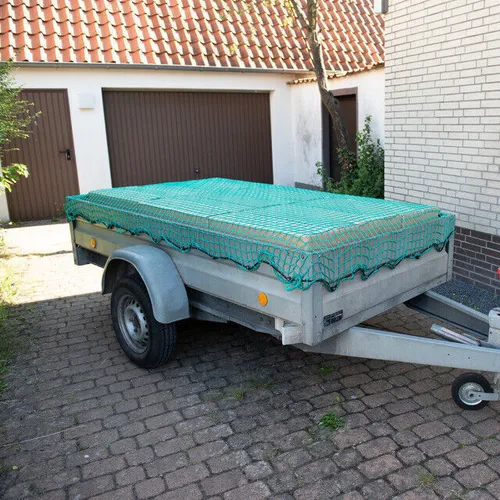 Connex Anhängernetz grün - Robustes Zubehör für Autoanhänger - Zubehör für Autoanhänger, witterungs- und UV-beständig mit 3 mm Stärke, ideal für sicheren Transport von Ladung.