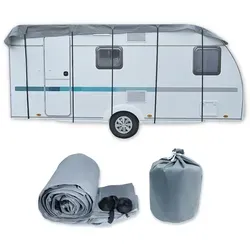 Dachschutzplane für Wohnwagen, M - UV-resistente Schutzhülle für optimalen Schutz - Caravan-Zubehör: Robuste Dachschutzplane schützt Ihr Wohnwagen-Dach vor Schnee, Frost und UV-Strahlen. Schnelle Anbringung mit Spanngurten, atmungsaktiv und schimmelresistent.