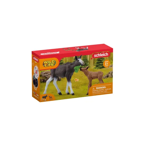 SCHLEICH 42629 - WILD LIFE Elch Familie Spielset Mehrfarbig