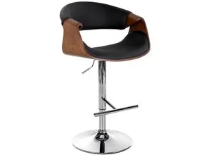 CLP Barhocker Foley - Höhenverstellbarer Tresenhocker mit Lehne und Armlehne - Vielseitiger Barhocker mit elegantem Kunstlederbezug, höhenverstellbar für optimalen Komfort und ideal für Küche, Bar oder Esszimmer.