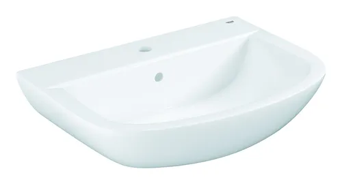 GROHE Bau Keramik Waschtisch 65 cm 39420000 - Badkeramik in alpinweiß, mit 1 Hahnloch und Überlauf für komfortable Nutzung im Badezimmer.