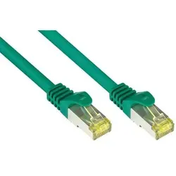 Kabelmeister® RJ45 Patchkabel mit Cat. 7 Rohkabel und Rastnasenschutz (RNS®), S/FTP, PiMF, halogenfrei, grün, 40m