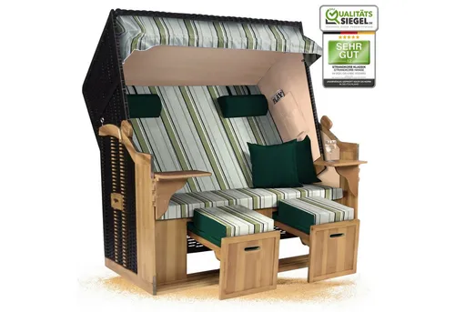 Strandkorb Hanse XXL 2,5 Sitzer Volllieger Schwarz Grün von Strandkorb Hanse