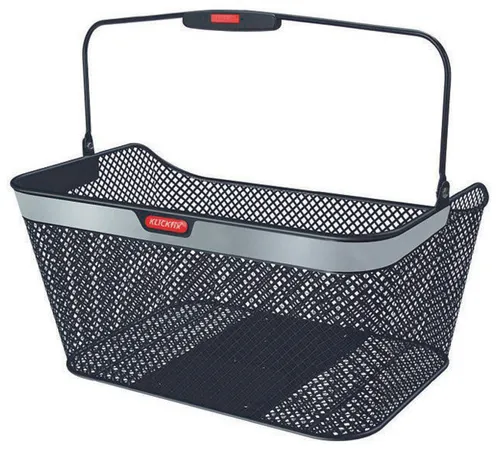 KLICKFIX HR-Festmontagekorb City Reflex | Schwarz - Fahrradkorb mit integriertem Reflektor für erhöhte Sichtbarkeit und Sicherheit im Straßenverkehr. Komfortabler Tragegriff und 20 l Volumen für praktische Nutzung.