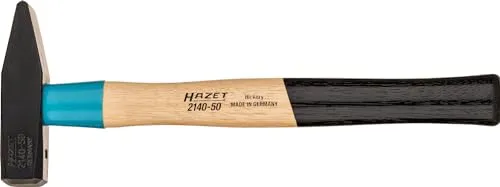 Hazet Schlosserhammer BluGuard 2140-50, 500g - Hämmer mit 500g Stahlkopf und robustem Hickoryholzstiel, ideal für präzise Arbeiten. Made in Germany, bietet höchste Sicherheit und Langlebigkeit.
