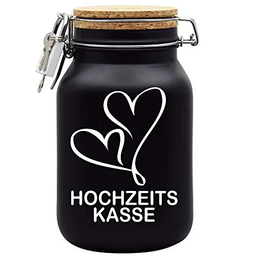 Spardose Hochzeitskasse Geld Geschenk Idee Schwarz XL