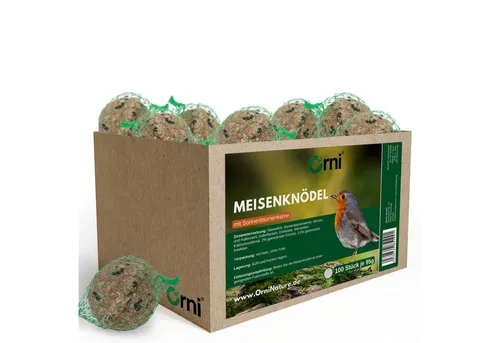 Produktbild Orni 100 Stück Meisenknödel mit Netz | 95g | Leckere Ganzjahresknödel für heimische Wildvögel