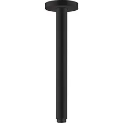 hansgrohe S Deckenanschluss 27389670 - Mattschwarz, 300mm - Sanitärinstallation mit runder Rosette, ideal für elegante Badezimmergestaltung und vielseitig als Verlängerung einsetzbar.