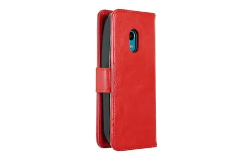 caseroxx Bookstyle Handytasche für Nokia 3210 (2024) in rot – Klapphülle mit Kreditkartenfächern, Magnetverschluss, Standfunktion & Rundumschutz für Display und Gehäuse