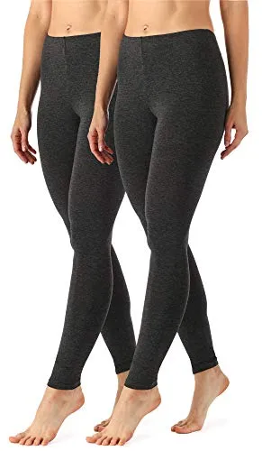 Merry Style Damen Lange Leggings 2 Pack - Dunkelmelange - Leggings für Damen, aus atmungsaktiver Viskose mit Elasthan für perfekten Sitz; Doppelpack in Dunkelmelange, ideal für Alltag und Zuhause.
