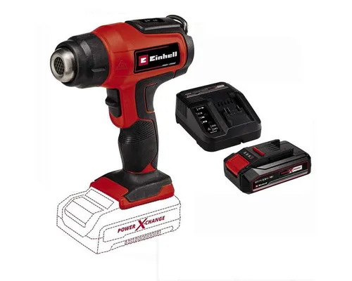 Einhell Akku-Heißluftpistole TE-HA 18 Li - Flexibel und kabellos - Die Einhell Akku-Heißluftpistole TE-HA 18 Li bietet kabellose Freiheit mit einem leistungsstarken Akku. Ideal für das Verformen von Kunststoffen und das Entfernen von Lacken. Mit sicherem Überhitzungsschutz und verschiedenen Düsenaufsätzen.