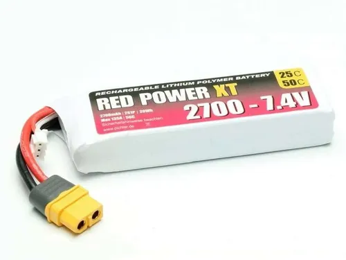 RD XT 2700 S2 - Hochleistungs Akku-Pack - Akkupacks, LiPolymer mit 2700 mAh und 7,4 V, ideal für R/C Modellsport. Leicht, kompakt und mit niedrigem Innenwiderstand für hohe Belastbarkeit.