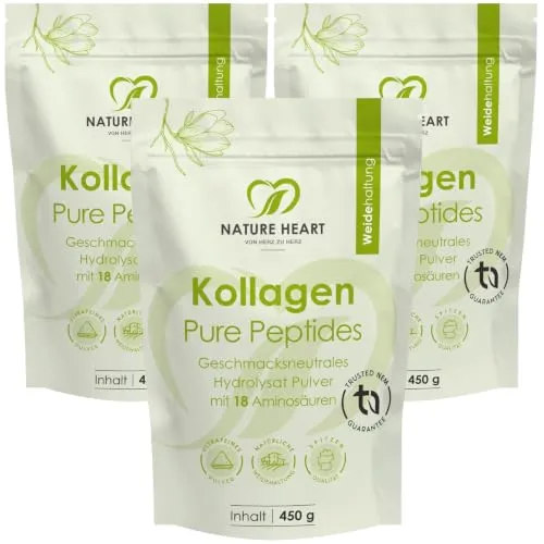 Nature Heart Kollagen Pure Peptides Pulver 450g, 3er-Pack