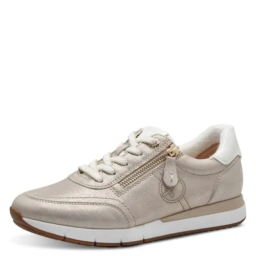 Tamaris Comfort Damen Sneaker flach - Beige Glam, 38 EU - Wanderschuhe mit herausnehmbarer Einlegesohle für individuellen Komfort und sportliches Design, ideal für den Freizeit-Look.