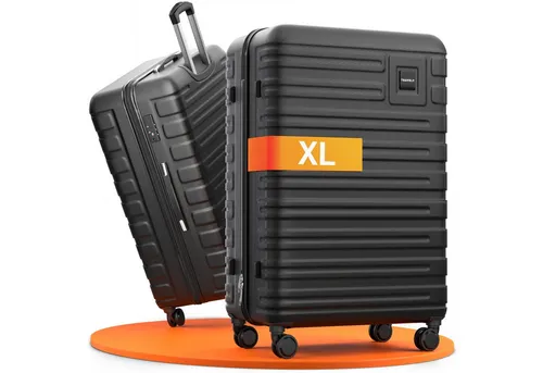 Travely Polycarbonat Koffer Groß 87cm XXL in schwarz von Travely