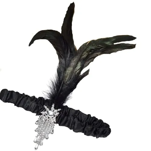 GOODS+GADGETS Charleston Haarreif 20er Jahre Outfit mit Feder für Burlesque Kostüm Verkleidung Kleid Outfit Accessoire (Haarband)