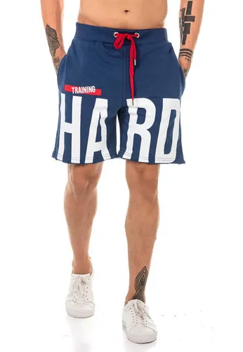 RedBridge Sweatshorts Red Bridge Herren Short Kurze Hose Sweatpant Jogginghose farbiger Tunnelzug, elastischer Bund, fransige Beinenden