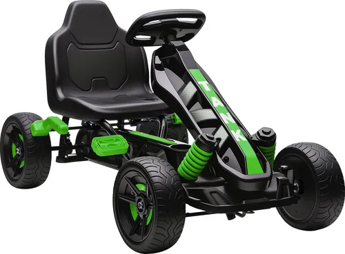 AIYAPLAY Gokart Tretauto für Kinder 3-6 Jahre mit Handbremse – Grün