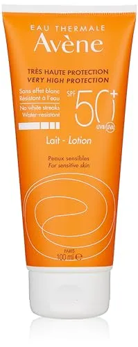 Avene Sun Care Lotion SPF50+ 100ml - Sonnenschutzmittel für empfindliche Haut, bietet hohen UV-Schutz (SPF 50+) und ist wasserfest. Ideal für unbeschwerte Sonnentage mit gepflegter Haut.