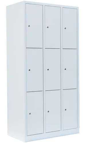 Steelboxx Fächerschrank 9 Fächer - Robuster Wertfachschrank mit 9 Fächern, ideal für Umkleideräume und Sozialräume. Komplett verschweißt und montiert, keine Montage erforderlich - sicher und platzsparend.