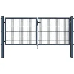 Terrasse2000 Gartentor 300 x 120 cm Doppelstabmatten Gartentor Doppeltor Basic 6/5/6 mm grau 120 cm x 120 cm