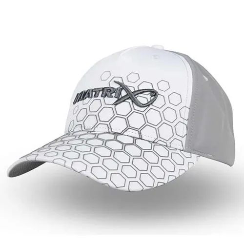 Fox Matrix Hex Print Baseball Cap White - Angelcap, Cappy für Angler, Anglercap
