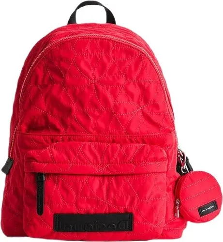 Desigual Rucksack Back (Set, 2-tlg) - Trendiger Fuchsia Backpack - Stylischer Rucksack mit verstellbaren Schultergurten und Utensilientasche im Set, ideal für Alltag und Freizeit.