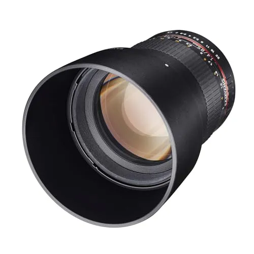 Samyang MF 85mm F1,4 AS IF UMC für Sony E – Hochwertiges Portraitobjektiv - Objektive für Spiegelreflexkameras – Lichtstarkes 85mm F1,4 mit traumhaftem Bokeh und präziser manueller Fokussierung, ideal für beeindruckende Portraits bei wenig Licht.