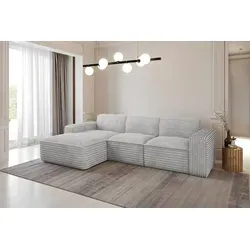 Kaiser Möbel Ecksofa Siena L-Form, Hellgrau Links - Ecksofa L-Form Siena – Stilvolles Design mit hochelastischem Schaumstoff für optimalen Komfort und Anpassungsfähigkeit in jedem Wohnzimmer.