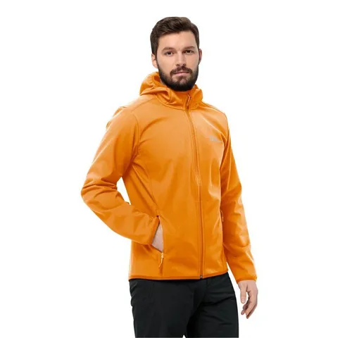 Jack Wolfskin BORNBERG HOODY Softshelljacke - Funktionsjacke für Outdoor-Aktivitäten, winddicht und wasserabweisend dank STORMLOCK-Technologie. Ideal für Sport und Freizeit, bietet hohe Bewegungsfreiheit und praktische Eingrifftaschen.