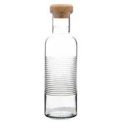 Pasabahce HOOP Flasche aus Glas mit einem Bambusdeckel Transparent 1 Liter