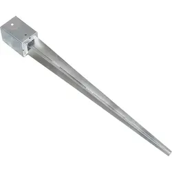vidaXL Erdspieße 6 Stk. Silbern 9×9×90 cm - Praktisches Erdspieß-Set aus verzinktem Stahl für eine sichere Basis von Gartenzäunen und Bögen. Mit vorgebohrten Löchern für einfache Montage. Ideal für Ihren Außenbereich!