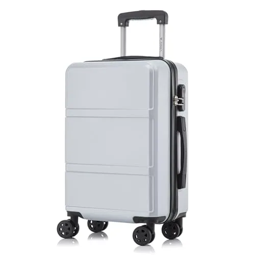 YONSLY Koffer Trolley Reisekoffer M, Silber in silber von YONSLY