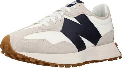 New Balance Damen 327 Sneaker Weiß-Marine Blau - 41.5 EU - Stylische Damen Sneaker für jeden Anlass, mit bequemer 3.5 cm Absatzhöhe und trendigem Design in Off White Navy.