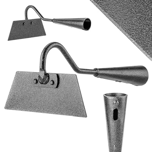 KADAX Gartenhacke ohne Stiel, Hacke in Trapezform, Unkrauthacke aus Stahl, Pflanzhacke zum Jäten und Hacken von Unkraut, Bügelziehhacke, Beethacke (Schwarz 14 cm)