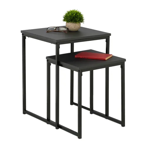 Beistelltisch Set in schwarz von Relaxdays