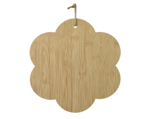 Decoris season decorations Schneidebrett, Bambus, Schneidebrett 30cm Bambus Blumenform Natur Braun