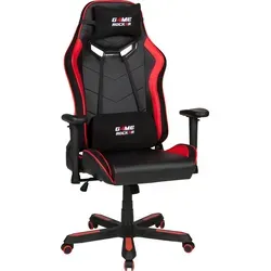 GAME ROCKER G-30 Large Gaming Stuhl - Komfort & Stil in Schwarz/Rot - Gaming-Stuhl mit Nacken- und Lendenkissen, bis 150 kg belastbar, verstellbare Rückenlehne und ergonomische Sitzfläche für maximalen Komfort.