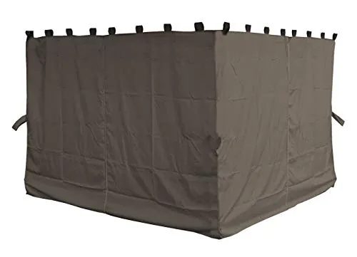 QUICK STAR 4 Seitenteile für Pavillon Paris 3x4 m - Gartenlauben: 4-teiliges Seitenwandset in Taupe, ideal für zusätzlichen Wind- und Sichtschutz. Perfekt für Pavillons mit 250x350cm Standmaß, mit praktischen Reißverschlüssen.