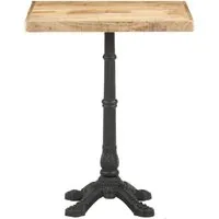 vidaXL Raues Mangoholz Bistrotisch – Robuster Stehtisch für gemütliche Stunden - Bartisch aus strapazierfähigem Mangoholz mit Gusseisenbeinen für Stabilität. Ideal für entspannte Abende oder als Ablagetisch für Getränke.