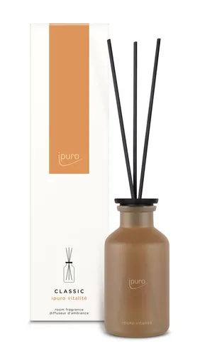 ipuro Classic Raumduft VITALITÉ 240ml - Fester & Flüssiger Lufterfrischer mit belebendem Aroma aus Rosmarin und Ingwer, ideal zur Stressreduktion und Verbesserung der Stimmung für eine entspannende Atmosphäre.