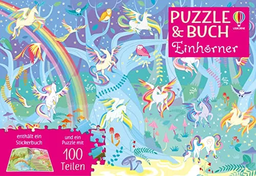 Puzzle & Buch: Einhörner: Puzzle mit 100 Teilen (Puzzle-und-Buch-Reihe)